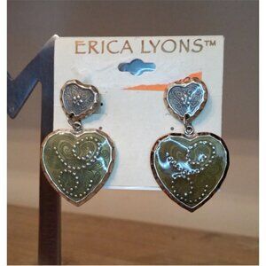 NEW Erica Lyons Heart Shape Enamel Clip On Earring